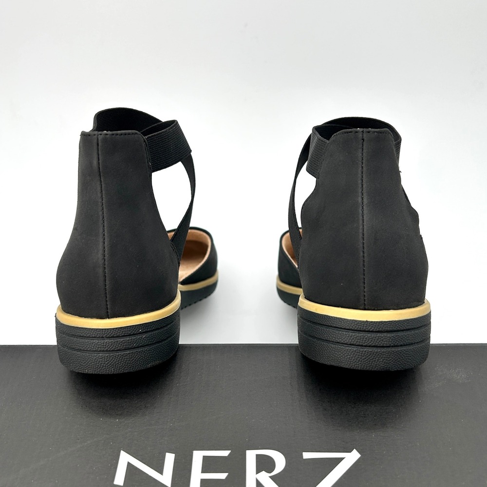 SOUL Naturalizer Intro Womens Flats Size 9 M Black Ankle Strap Low Wedge NEW - Picture 4 of 7